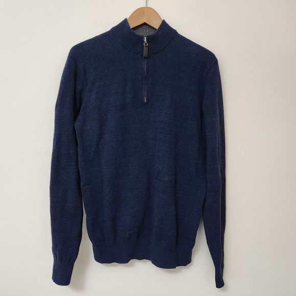 GEORGE Men's Navy Blue Zip Closure Sweater Size M - Picture 1 of 6